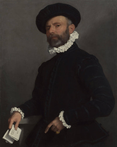 Portrait of a Man Holding a Letter ('L'Avvocato') in home office