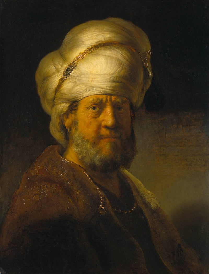 Portrait of a Man in Oriental Garment by Rembrandt — Oil Painting Reproduction