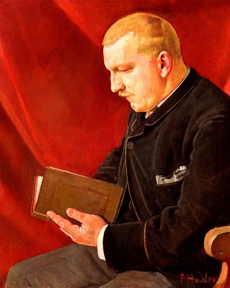 Portrait of a man reading by Ferdinand Hodler — Oil Painting Reproduction