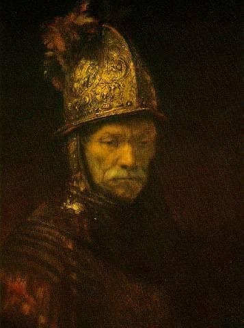 Portrait of a Man with a Golden Helmet by Rembrandt — Oil Painting Reproduction
