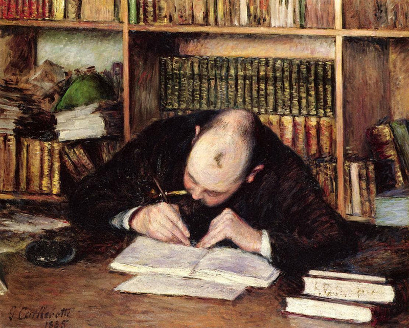 Portrait of a Man Writing in His Study by Gustave Caillebotte — Oil Painting Reproduction