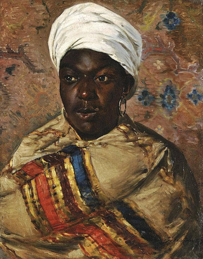 Portrait of a North African Lady in apartment