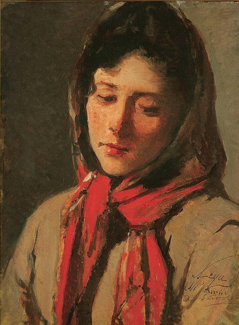 Portrait of a peasant woman by Silvestro Lega — Oil Painting Reproduction