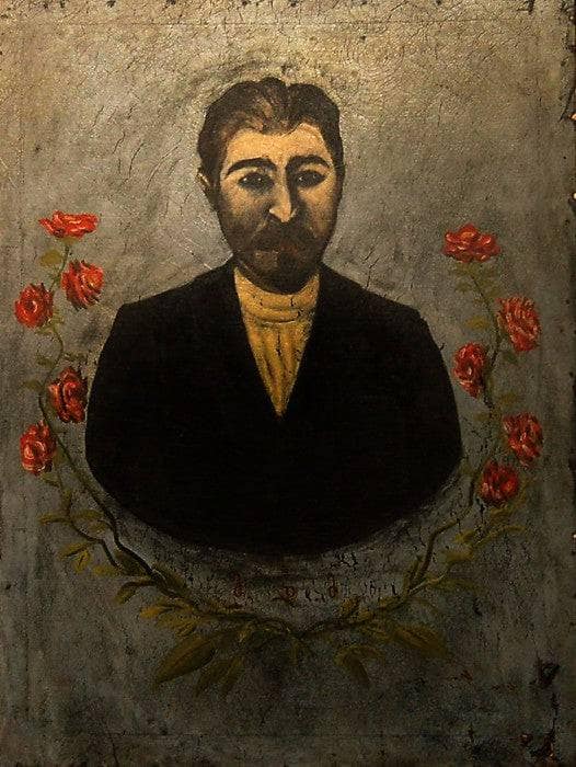 Portrait of a railway worker (Misha Meheteli) by Niko Pirosmani — Oil Painting Reproduction