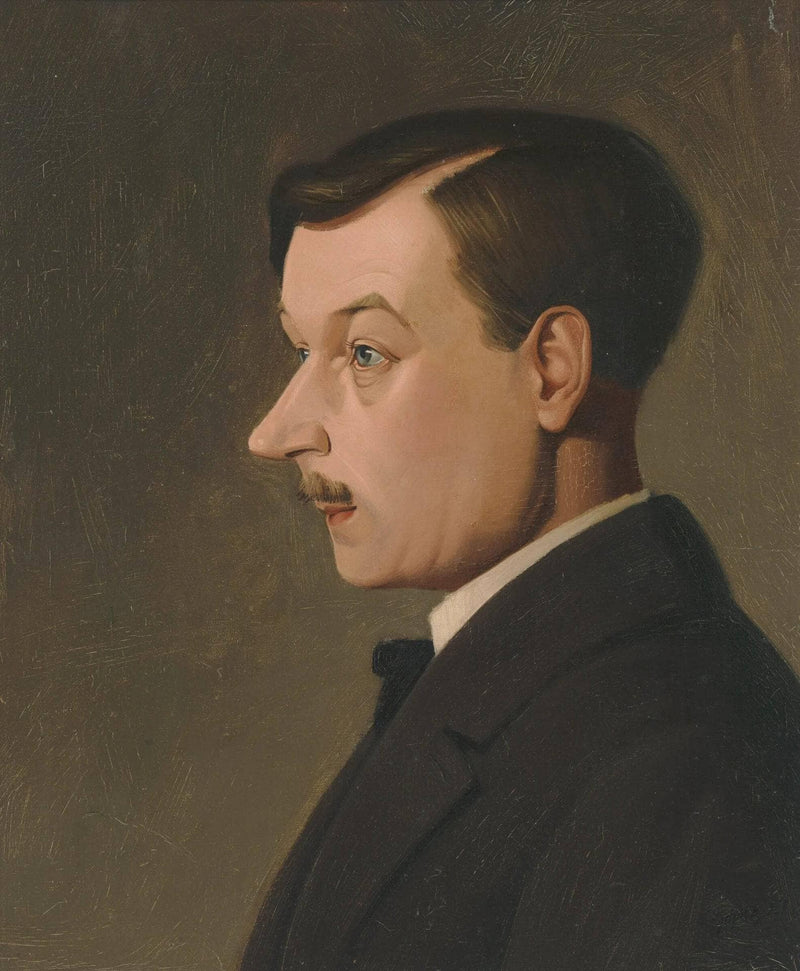 Portrait of a student (Carl Schwarz) by Georg Scholz — Oil Painting Reproduction