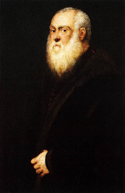 Portrait of a White Bearded Man in hallway