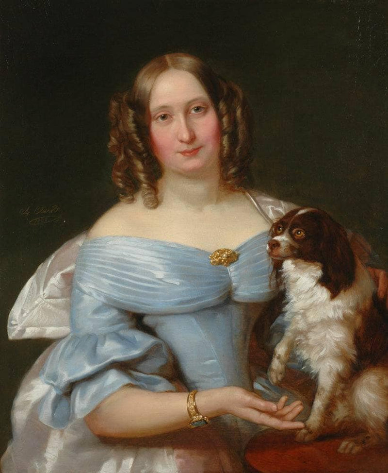 Portrait of a wife (Two portraits of husband and wife) by Alexander Clarot — Oil Painting Reproduction