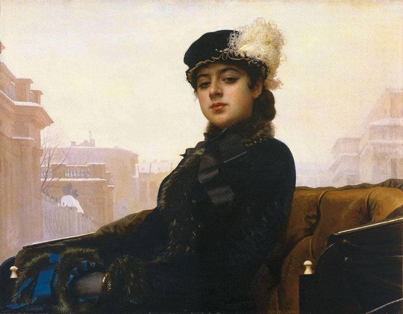 Portrait of a woman by Ivan Kramskoy — Oil Painting Reproduction