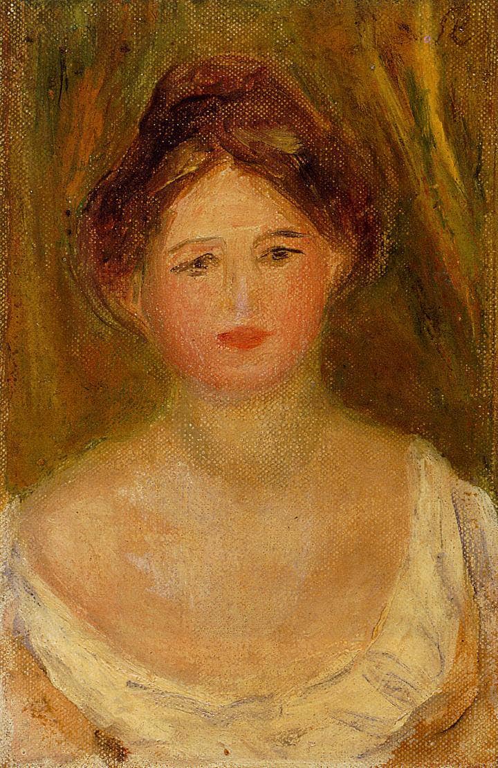 Portrait of a Woman with Hair Bun by Pierre-Auguste Renoir — Oil Painting Reproduction