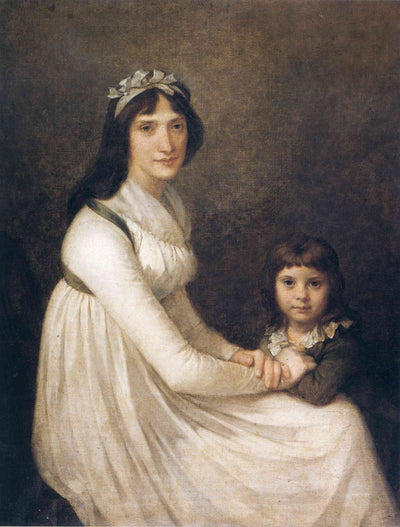 Portrait of a woman with her child in modern living room