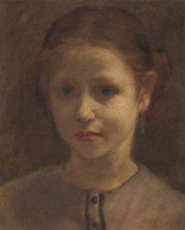 Portrait of a young girl in study