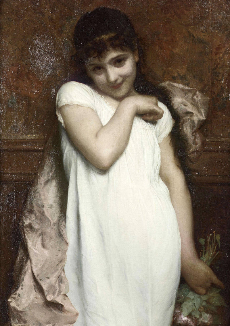 Portrait of a young lady by Adolphe Piot — Oil Painting Reproduction