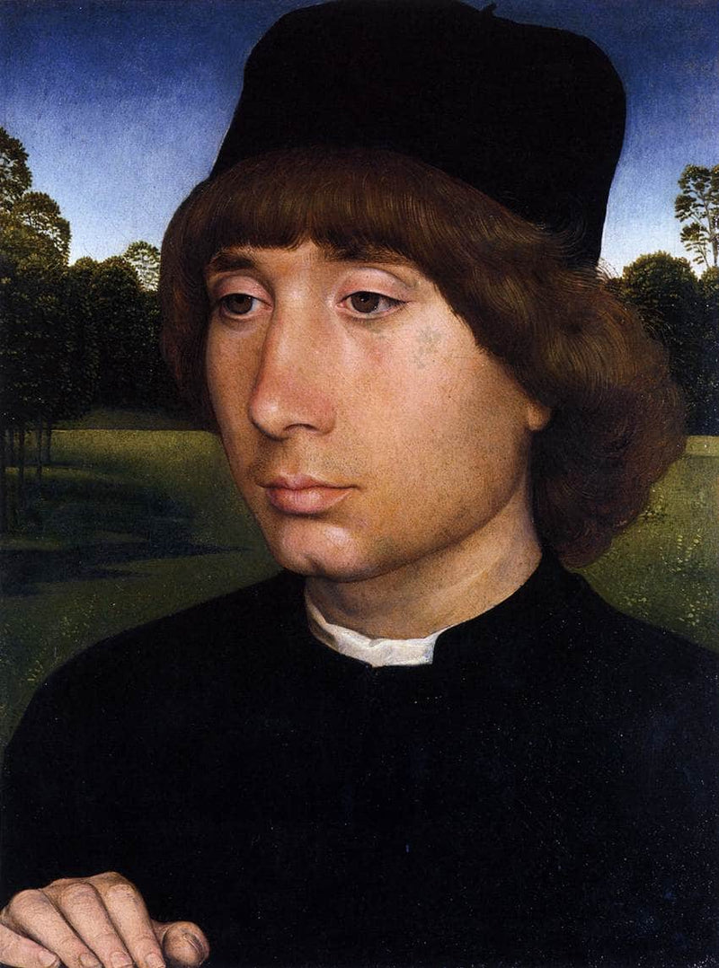 Portrait of a Young Man before a Landscape by Hans Memling — Oil Painting Reproduction