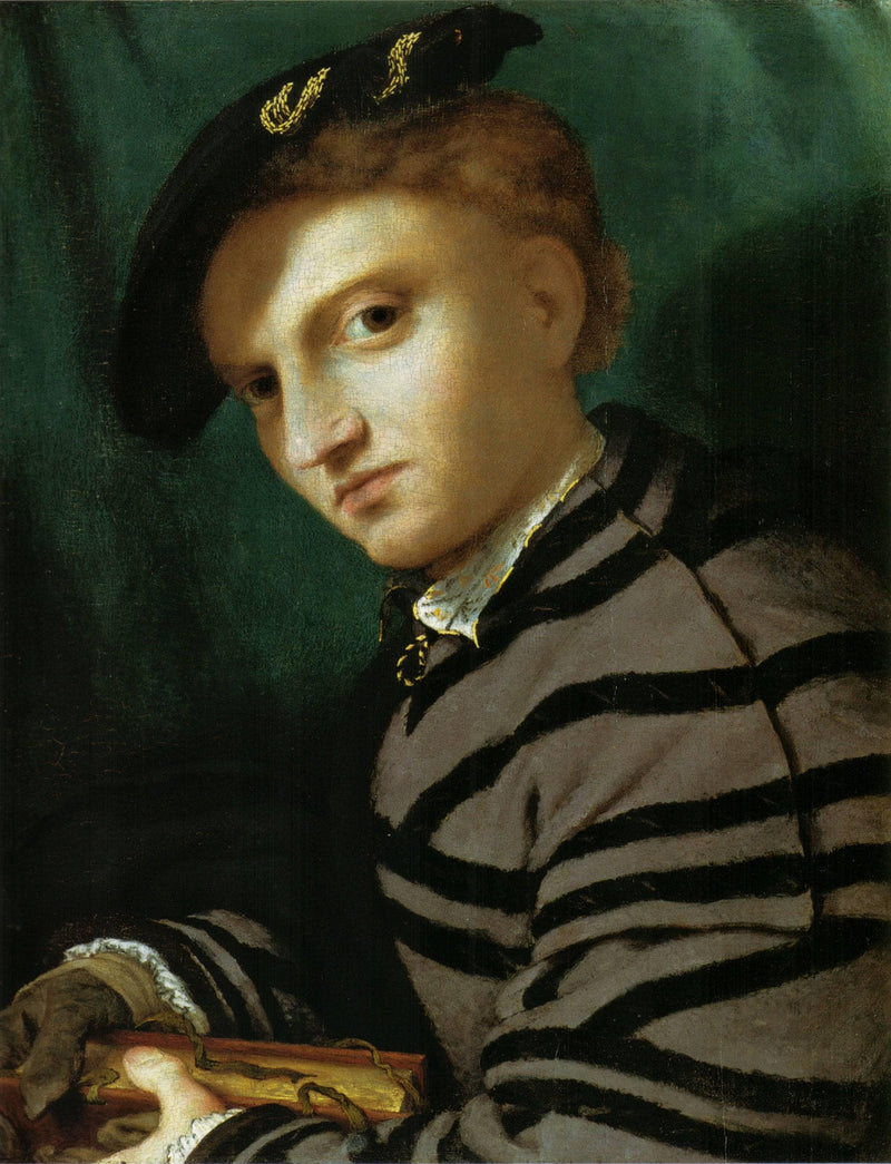 Portrait of a Young Man With a Book by Lorenzo Lotto — Oil Painting Reproduction