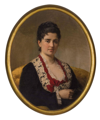 Portrait of a young noblewoman in bedroom