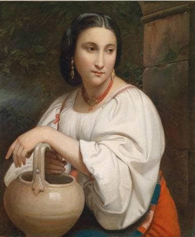 Portrait of a young roman woman by William-Adolphe Bouguereau — Oil Painting Reproduction