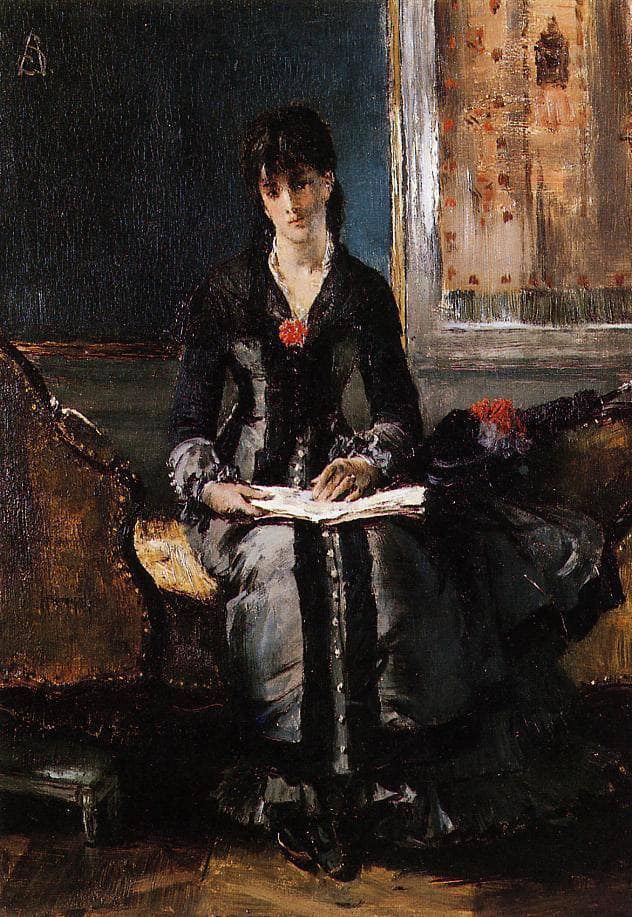 Portrait of a Young Woman by Alfred Stevens — Oil Painting Reproduction