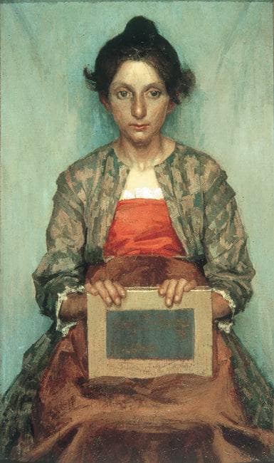 Portrait of a Young Woman (Incipient Maternity) by Pellizza da Volpedo — Oil Painting Reproduction