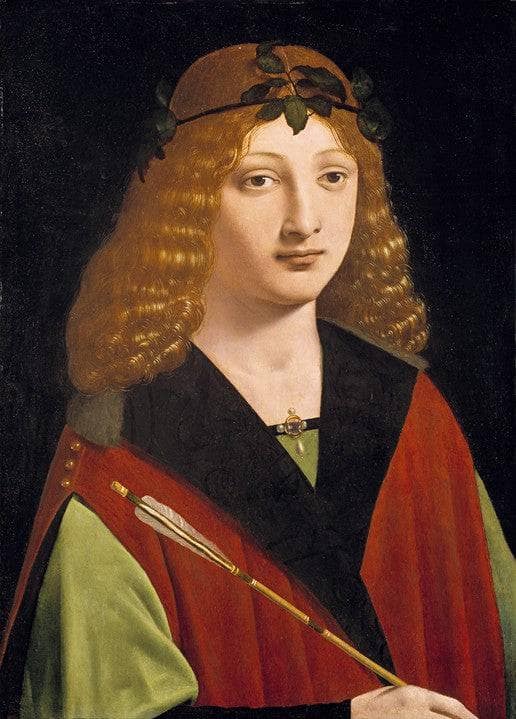 Portrait of a Youth Holding an Arrow by Giovanni Antonio Boltraffio — Oil Painting Reproduction