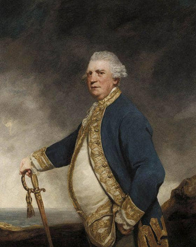 Portrait of Admiral Augustus Keppel in kitchen
