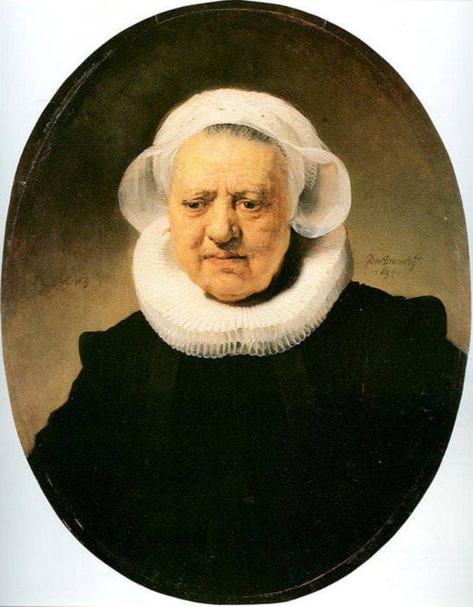 Portrait of Aechje Claesdar by Rembrandt — Oil Painting Reproduction