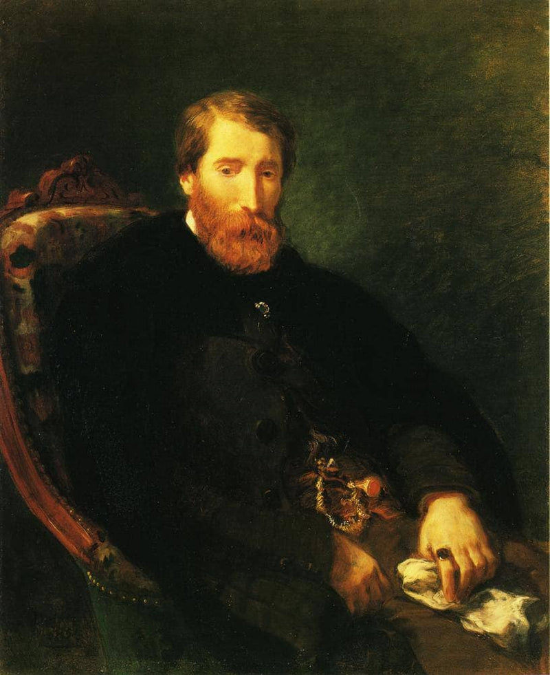 Portrait of Alfred Bruyas by Eugene Delacroix — Oil Painting Reproduction