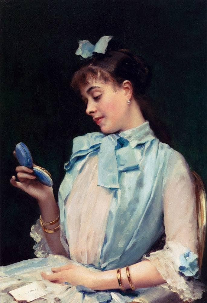 Portrait of Aline Mason in Blue by Raimundo de Madrazo — Oil Painting Reproduction