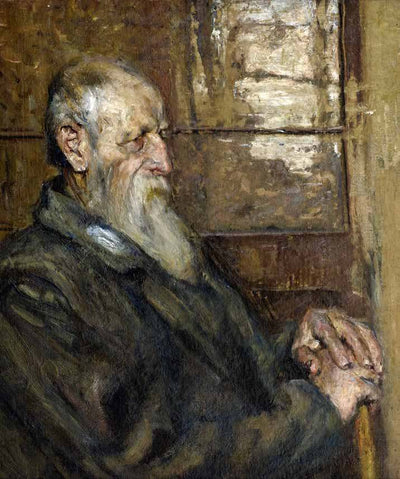 Portrait of an old man from the "Institute of the Poor" in hallway