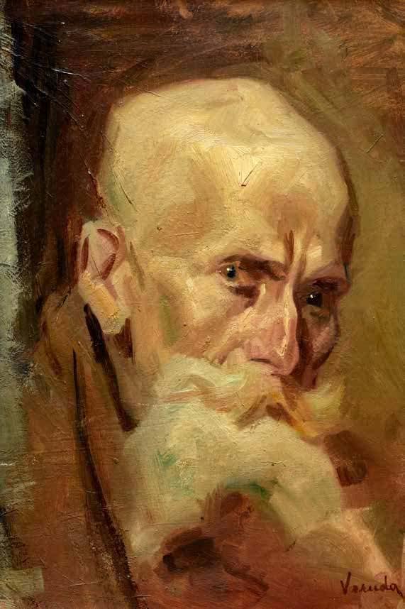 Portrait of an old man by Umberto Veruda — Oil Painting Reproduction