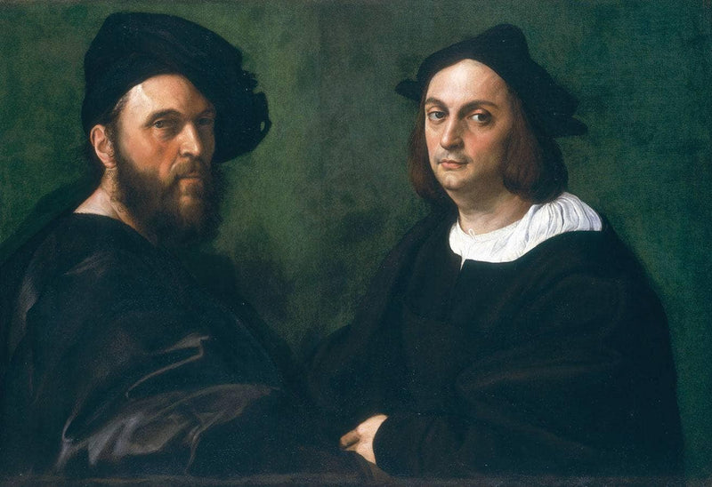 Portrait of Andrea Navagero and Agostino Beazzano by Raphael — Oil Painting Reproduction