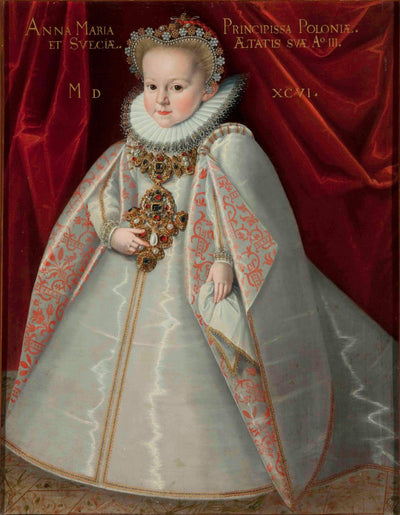 Portrait of Anna Maria Vasa, daughter of King Sigismund III of Poland in study