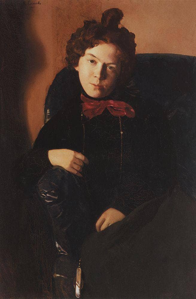 Portrait of Anna Ostroumova-Lebedeva by Konstantin Somov — Oil Painting Reproduction