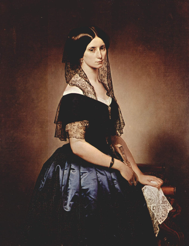 Portrait of Antonietta Tarsis Basilico by Francesco Hayez — Oil Painting Reproduction