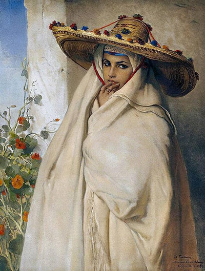 Portrait of Aouicha in entryway