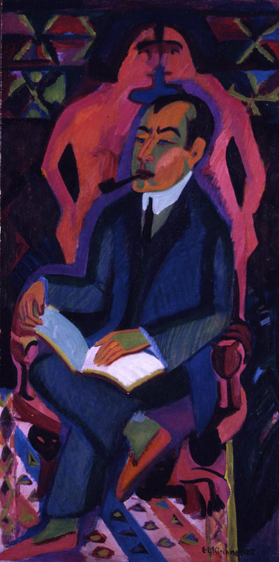 Portrait of Art Dealer Manfred Shames in master bedroom
