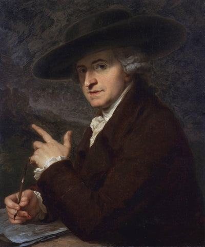 Portrait of artist's husband, the painter Antonio Zucchi in apartment