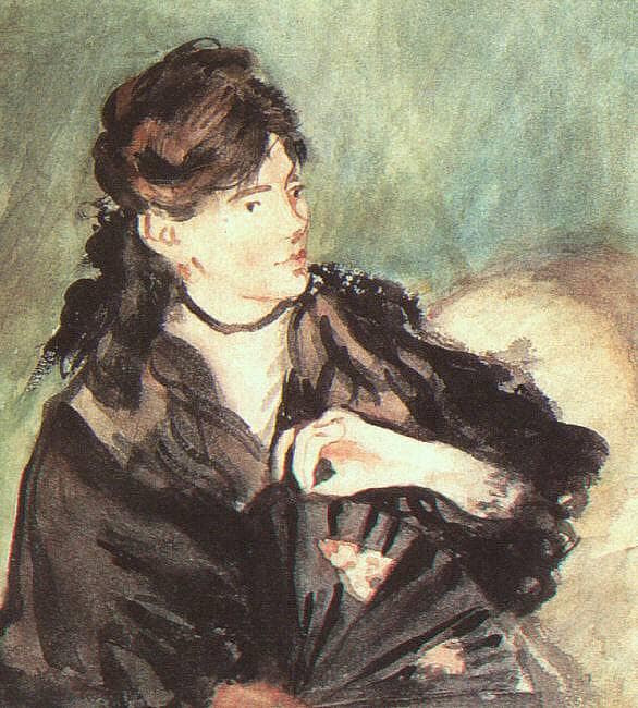 Portrait of Berthe Morisot by Edouard Manet — Oil Painting Reproduction
