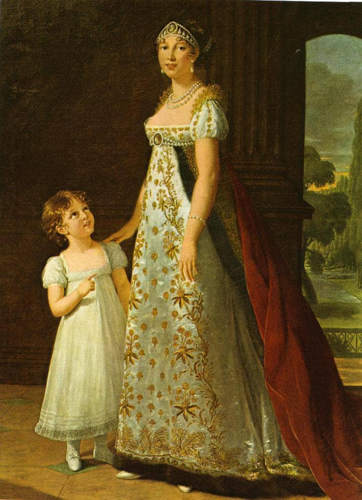 Portrait of Caroline Murat with her daughter, Letizia by Louise Elisabeth Vigee Le Brun — Oil Painting Reproduction