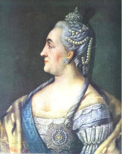 Portrait of Catherine II the Great in home office
