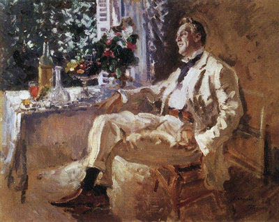 Portrait of Chaliapin in living room