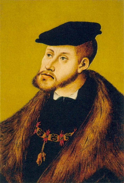 Portrait of Charles V in modern living room