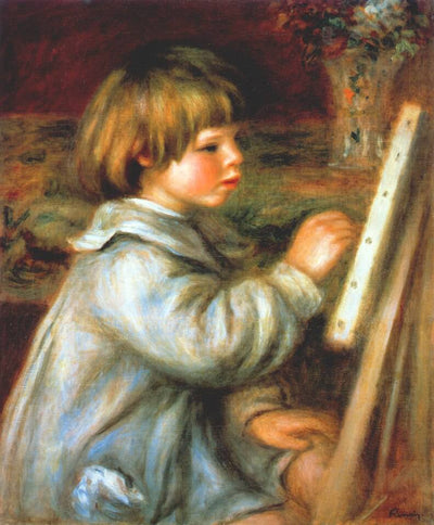 Portrait of Claude Renoir Painting in master bedroom