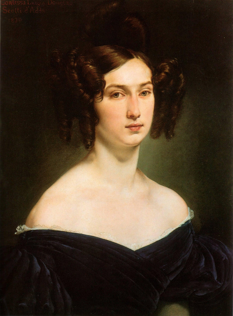 Portrait of Countess Luigia Douglas Scotti d'Adda by Francesco Hayez — Oil Painting Reproduction