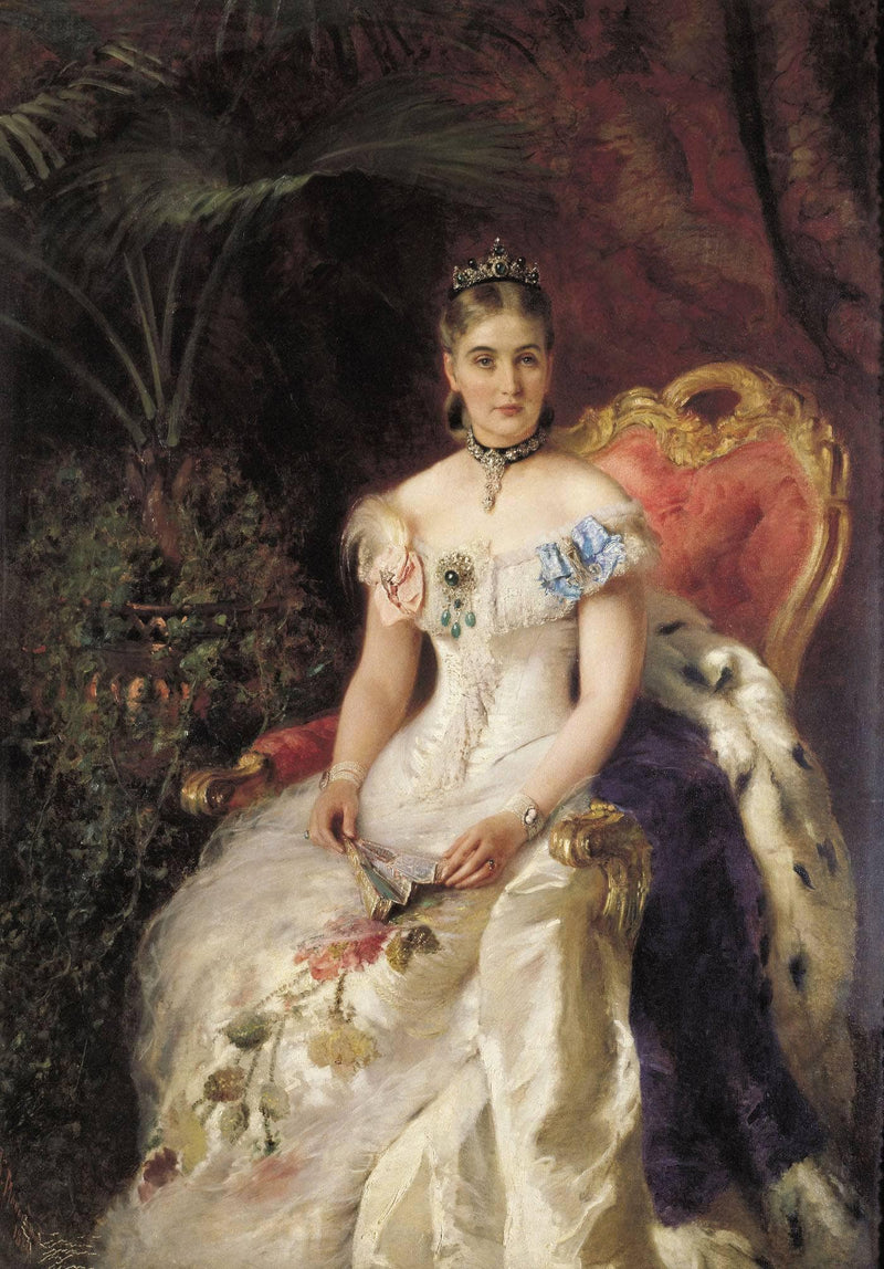 Portrait of Countess Maria Mikhailovna Volkonskaya by Konstantin Makovsky — Oil Painting Reproduction