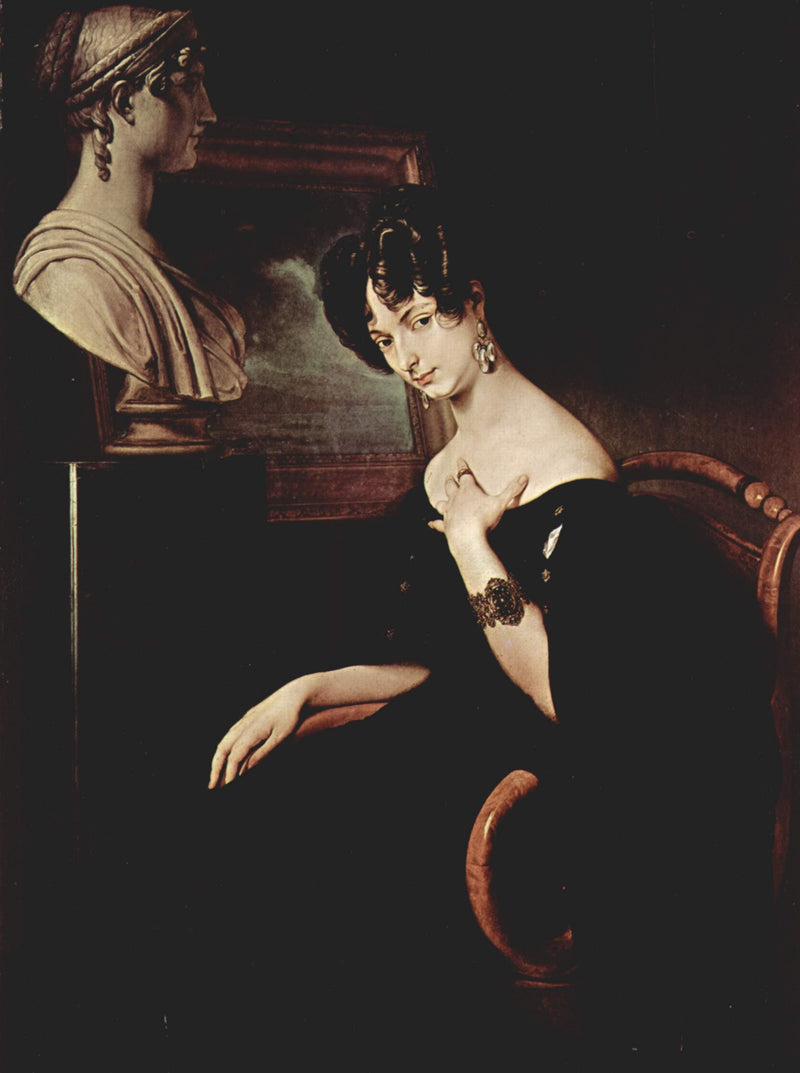Portrait of Cristina di Belgiojoso Trivulzio by Francesco Hayez — Oil Painting Reproduction