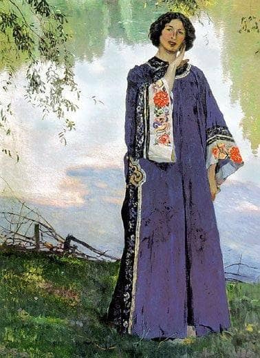 Portrait of E. P. Nesterova by Mikhail Nesterov — Oil Painting Reproduction