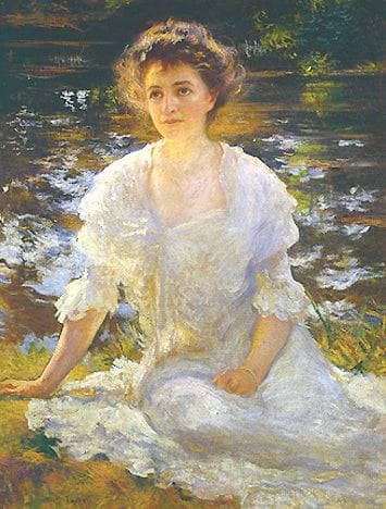 Portrait of Elanor Hyde Phillips by Edmund Charles Tarbell, Oil Painting Reproduction