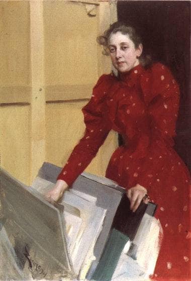 Portrait of Emma in the Paris studio by Anders Zorn — Oil Painting Reproduction
