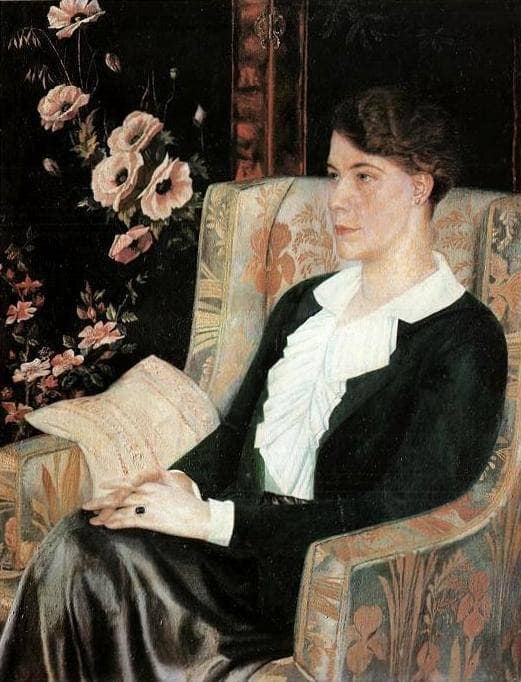 Portrait of Evdokiya Nikolaevna Glebova, the Artist's Sister by Pavel Filonov — Oil Painting Reproduction
