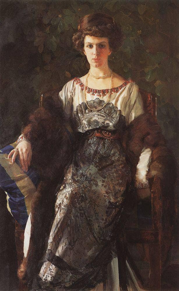 Portrait of Ewfimia Nosova by Konstantin Somov — Oil Painting Reproduction